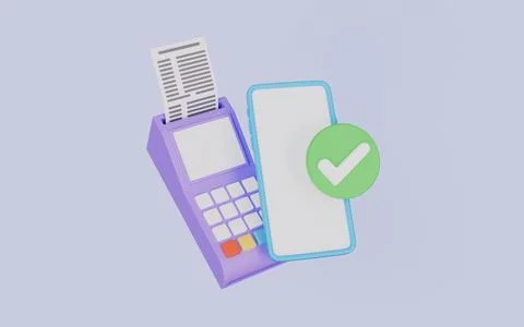Payment NFC Keypad Machine, Modern POS Bank Payment Device Stock Illustration