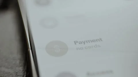 Payment no cards, digital wallet indicating that no payment cards have been Stock Footage 329774424