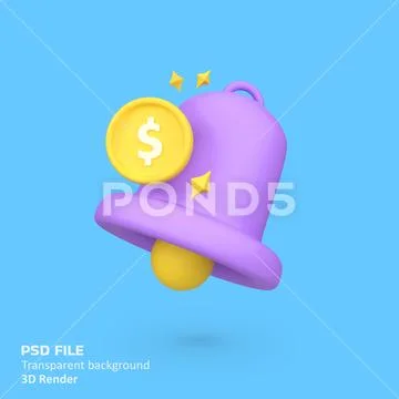 Payment notification isolated 3d render icon illustration Modello PSD