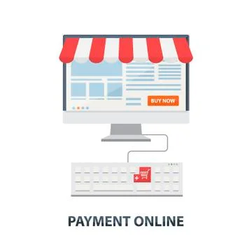 Payment online concept flat Illustrazione stock