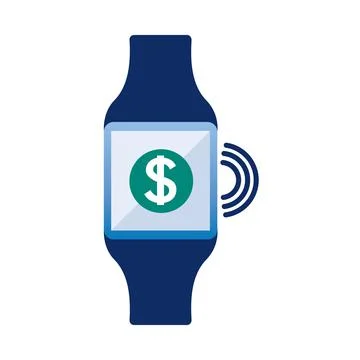 Payment online with smartwatch Stock Illustration