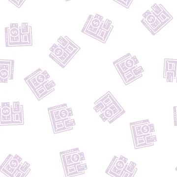 Payment option glyph seamless pattern Stock Illustration
