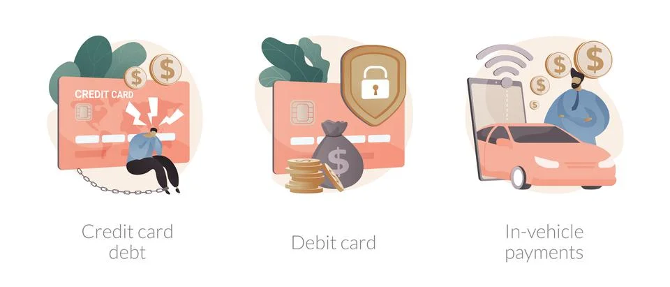 Payment options abstract concept vector illustrations. Illustrazione stock