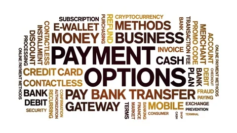 Payment Options animated word cloud,animation kinetic typography seamless loop. Vídeo Stock 294339424