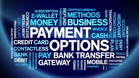 Payment Options animated word cloud,animation kinetic typography seamless loop. Vídeo Stock 294340918