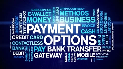 Payment Options animated word cloud,animation kinetic typography seamless loop. Vídeo Stock 294341154