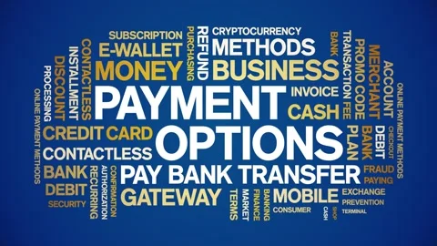 Payment Options animated word cloud,animation kinetic typography seamless loop. Vídeo Stock 294341615