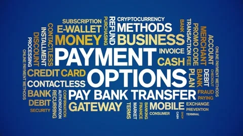 Payment Options animated word cloud,animation kinetic typography seamless loop. Vídeo Stock 294341988