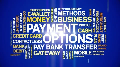 Payment Options animated word cloud,animation kinetic typography seamless loop. Vídeo Stock 294342525