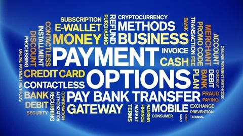 Payment Options animated word cloud,animation kinetic typography seamless loop. Vídeo Stock 294342793