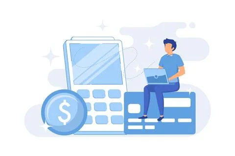 Payment options Ecommerce website, shopping cart, credit card payment, bank.. Stock Illustration