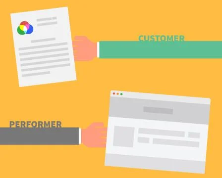 Payment Order. Customer and Performer Stock Illustration