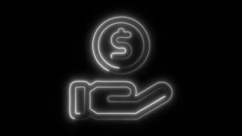 Payment Outline Icon in HD Video Neon Animation Vídeos de archivo 304553161