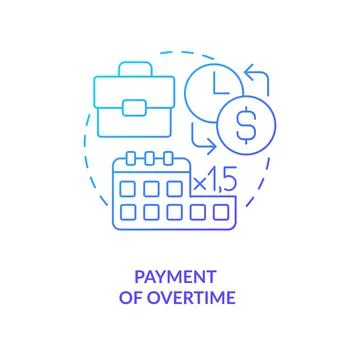 Payment of overtime blue gradient concept icon Illustrazione stock