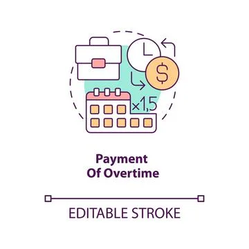 Payment of overtime concept icon イラスト素材