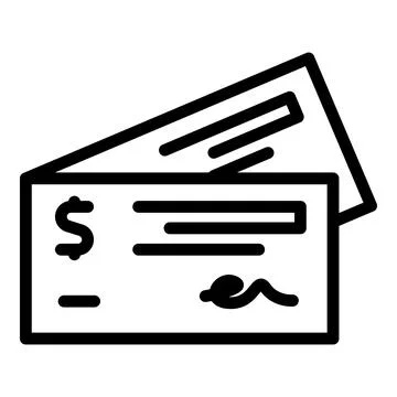 Payment paper icon outline vector. Work passive Stock Illustration