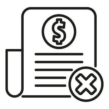 Payment paper icon outline vector. Card error Illustrazione stock