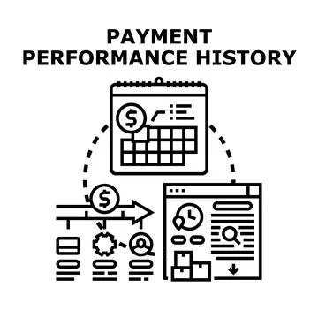 Payment performance history analysis vector illustration Stock Illustration