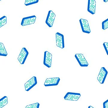 Payment phone application isometric icon seamless pattern Stock Illustration