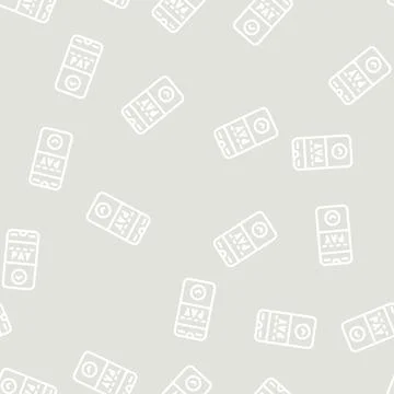 Payment phone application line vector seamless pattern Stock Illustration