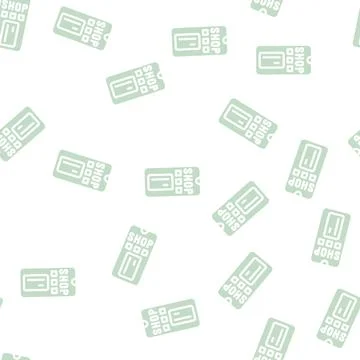 Payment by phone glyph vector seamless pattern Stock Illustration