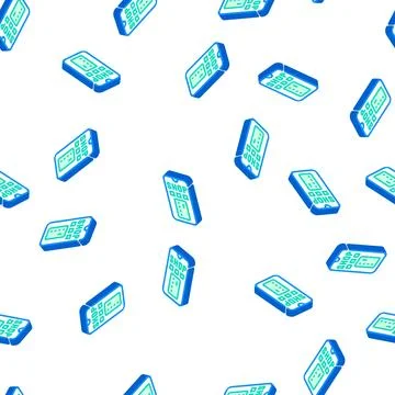 Payment by phone isometric icon seamless pattern Stock Illustration