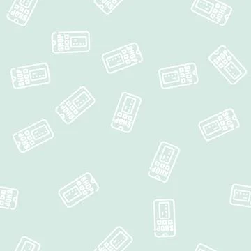 Payment by phone line vector seamless pattern Stock Illustration