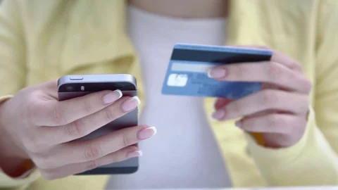 Payment by phone via NFC Video stock 75844751