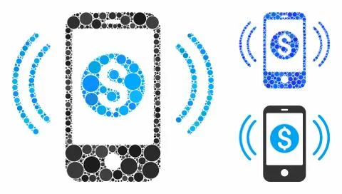 Payment phone ring Composition Icon of Circle Dots Stock Illustration