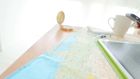 Payment phone travel map plan Stock Footage 74084142