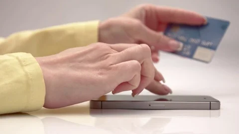 Payment via phone using phone Stock Footage 75844245