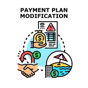 Payment plan modification concept business solution managing finances Illustrazione stock