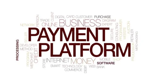 Payment platform animated word cloud, text design animation. Kinetic typography. Stock Footage 80486924