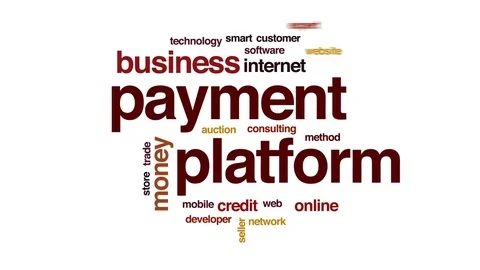 Payment platform animated word cloud, text design animation. Stock Footage 80721959