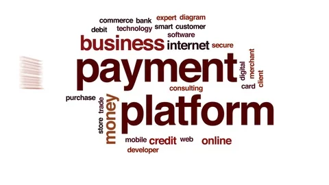 Payment platform animated word cloud, text design animation. Stock Footage 80819771