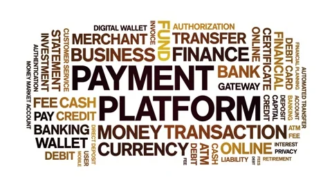 Payment Platform animated word cloud,animation kinetic typography seamless loop Stock-Footage 300713164