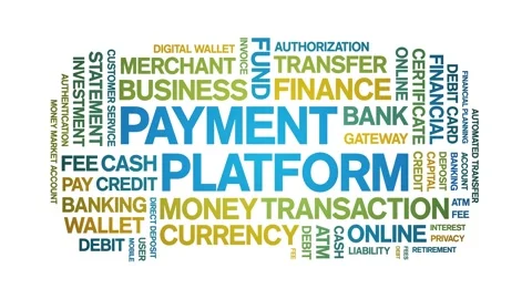 Payment Platform animated word cloud,animation kinetic typography seamless loop Stock Footage 300713574