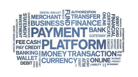 Payment Platform animated word cloud,animation kinetic typography seamless loop Stock Footage 300713771