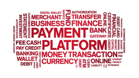 Payment Platform animated word cloud,animation kinetic typography seamless loop Stock Footage 300713970
