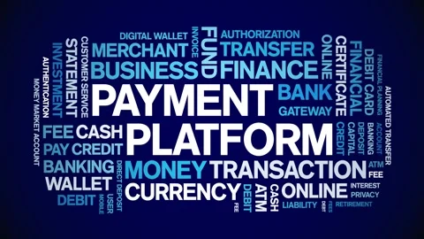 Payment Platform animated word cloud,animation kinetic typography seamless loop Stock Footage 300715525