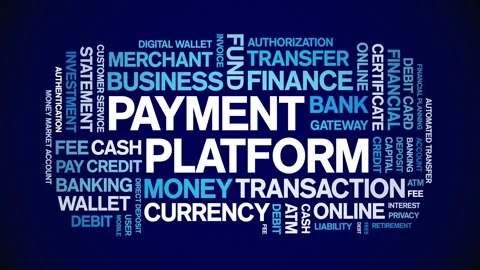 Payment Platform animated word cloud,animation kinetic typography seamless loop Stock Footage 300718189