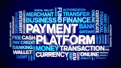 Payment Platform animated word cloud,animation kinetic typography seamless loop Stock Footage 300718867