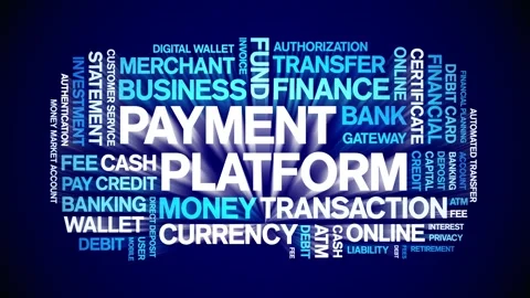Payment Platform animated word cloud,animation kinetic typography seamless loop Stock Footage 300719597