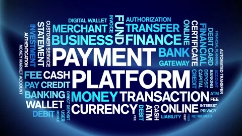 Payment Platform animated word cloud,animation kinetic typography seamless loop Stock Footage 300722089