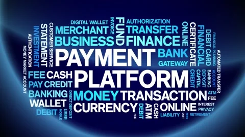 Payment Platform animated word cloud,animation kinetic typography seamless loop Stock Footage 300722537