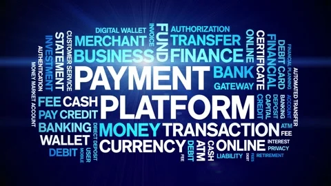 Payment Platform animated word cloud,animation kinetic typography seamless loop Stock Footage 300723434