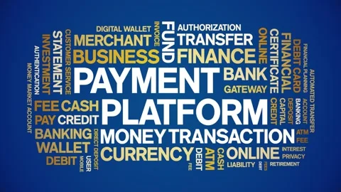 Payment Platform animated word cloud,animation kinetic typography seamless loop Stock Footage 300724740