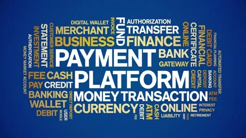 Payment Platform animated word cloud,animation kinetic typography seamless loop Stock Footage 300726056