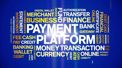Payment Platform animated word cloud,animation kinetic typography seamless loop Stock Footage 300727118