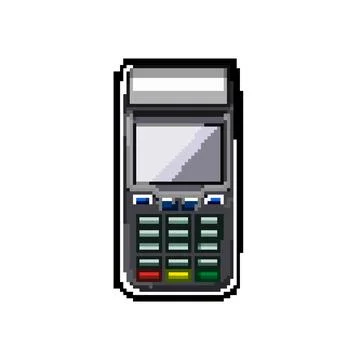 Payment pos terminal pixel art vector illustration Stock Illustration